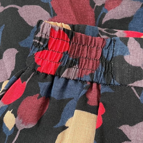 Vintage Liberty of London Dark Floral Print Pleated High Rise Midi Skirt Preppy - Picture 9 of 10